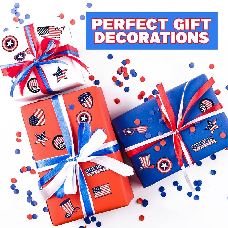 Artcreativity 1000+ Assorted 4th of July Stickers, Patriotic Sticker for Kids, 100 Bulk Stickers Sheets, Memorial Day Crafts for Kid, Memorial Day Decorations, 4th of July Party Favors for Kids - Image 3